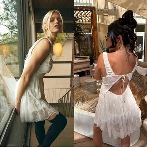 FREE PEOPLE Spring Fling Lace Romper NEW Ivory